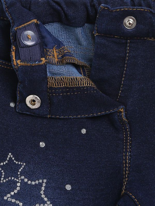 Printed Stretch Denim - Dark Wash image number 3